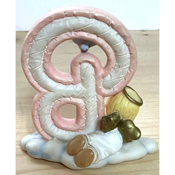 2002 Precious Moments Bright Letter B Figurine Angel Bird Porcelain Collectible - Picture 4 of 6
